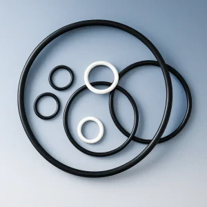 Assorted rubber rings on gradient background